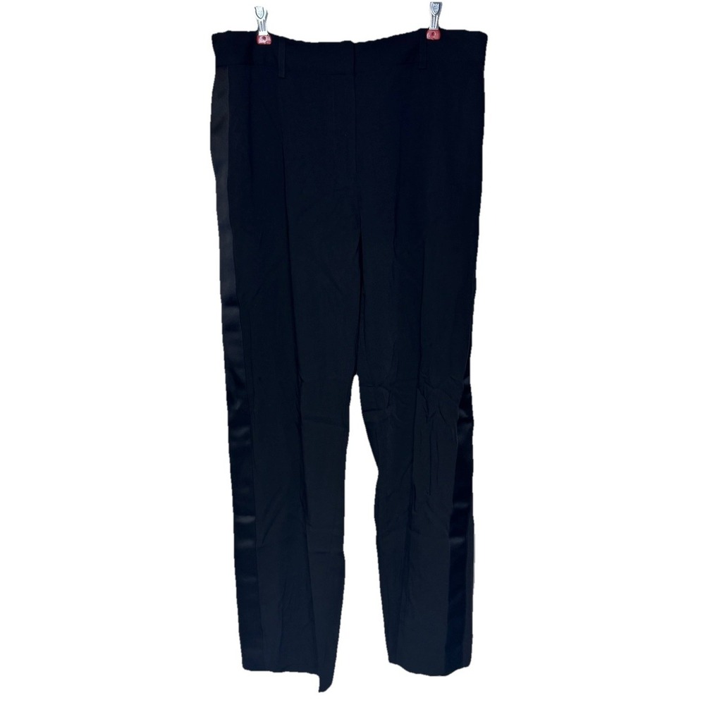 Equipment Women's Pants Hagan Trouser Tapered Leg Wool Blend Black Size 12 NWT